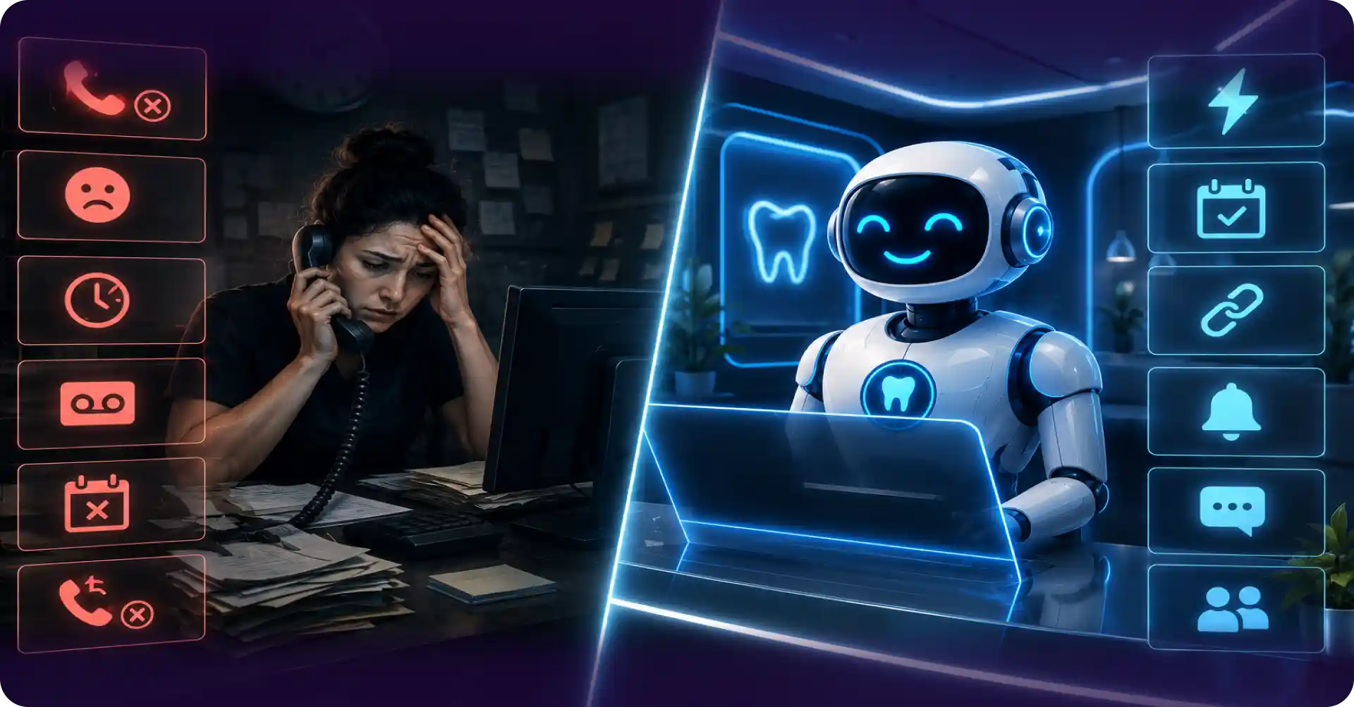 Before and After AI receptionist